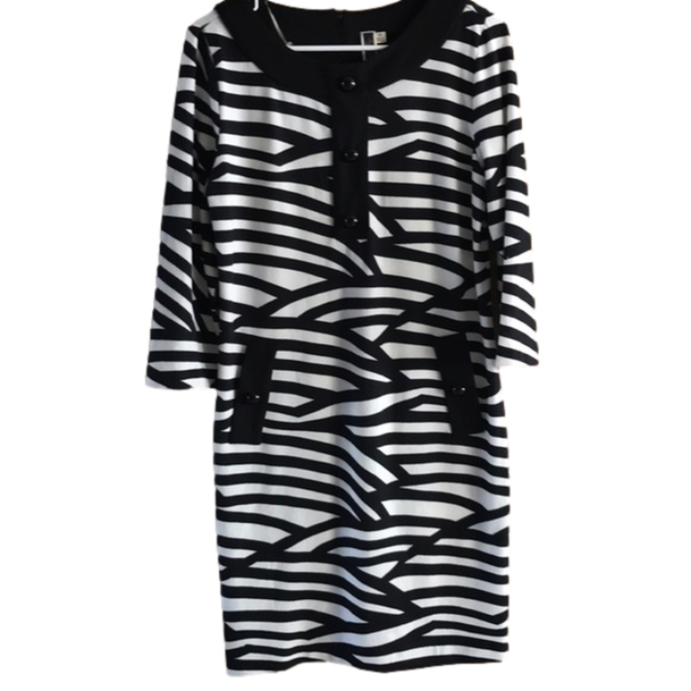 NWOT Julian Taylor zebra pattern knit dress
